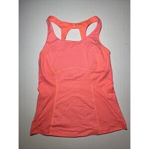 Lululemon Size 4 Run Pace Pop Orange Mesh Back Tank